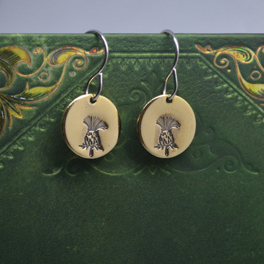 Brass Thistle Earrings