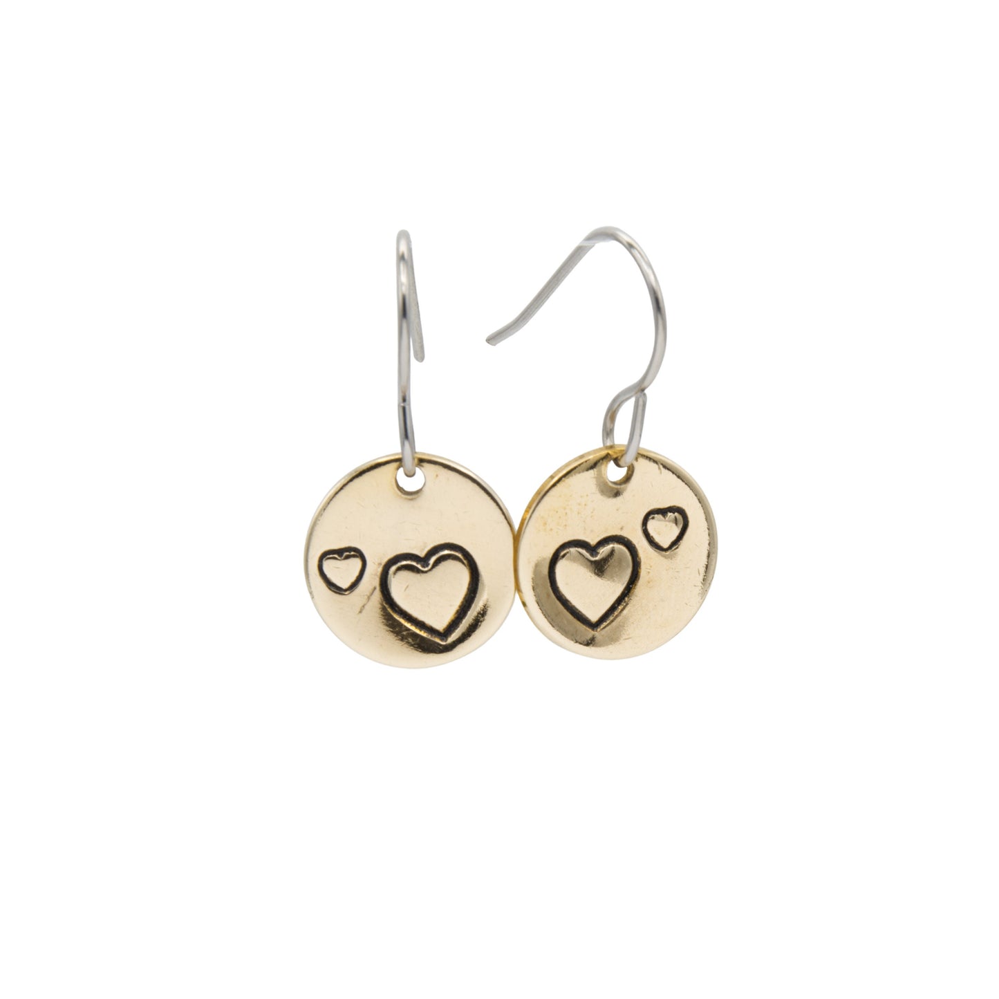 Brass Heart Earrings