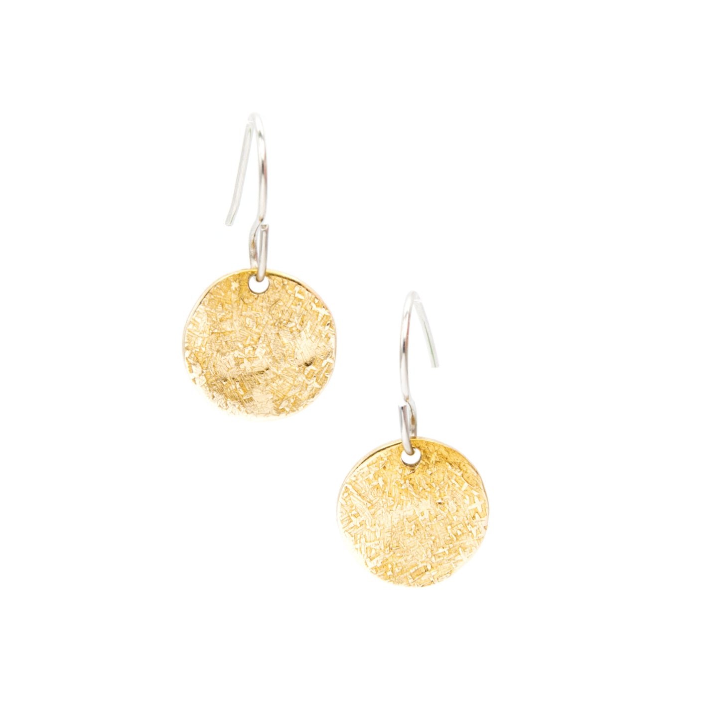 Silk Textured Brass Earrings