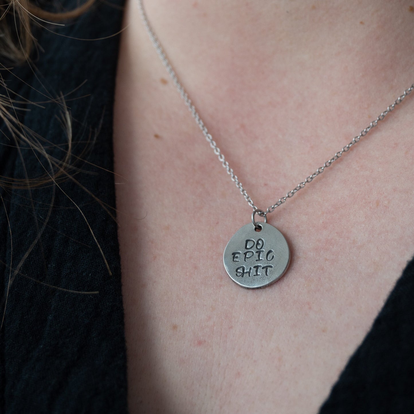 Do Epic Shit Necklace, Inspirational Necklace, Coworker Leaving Gift for Women, Funny Gifts for Best Friends, Minimalist Jewelry for Women