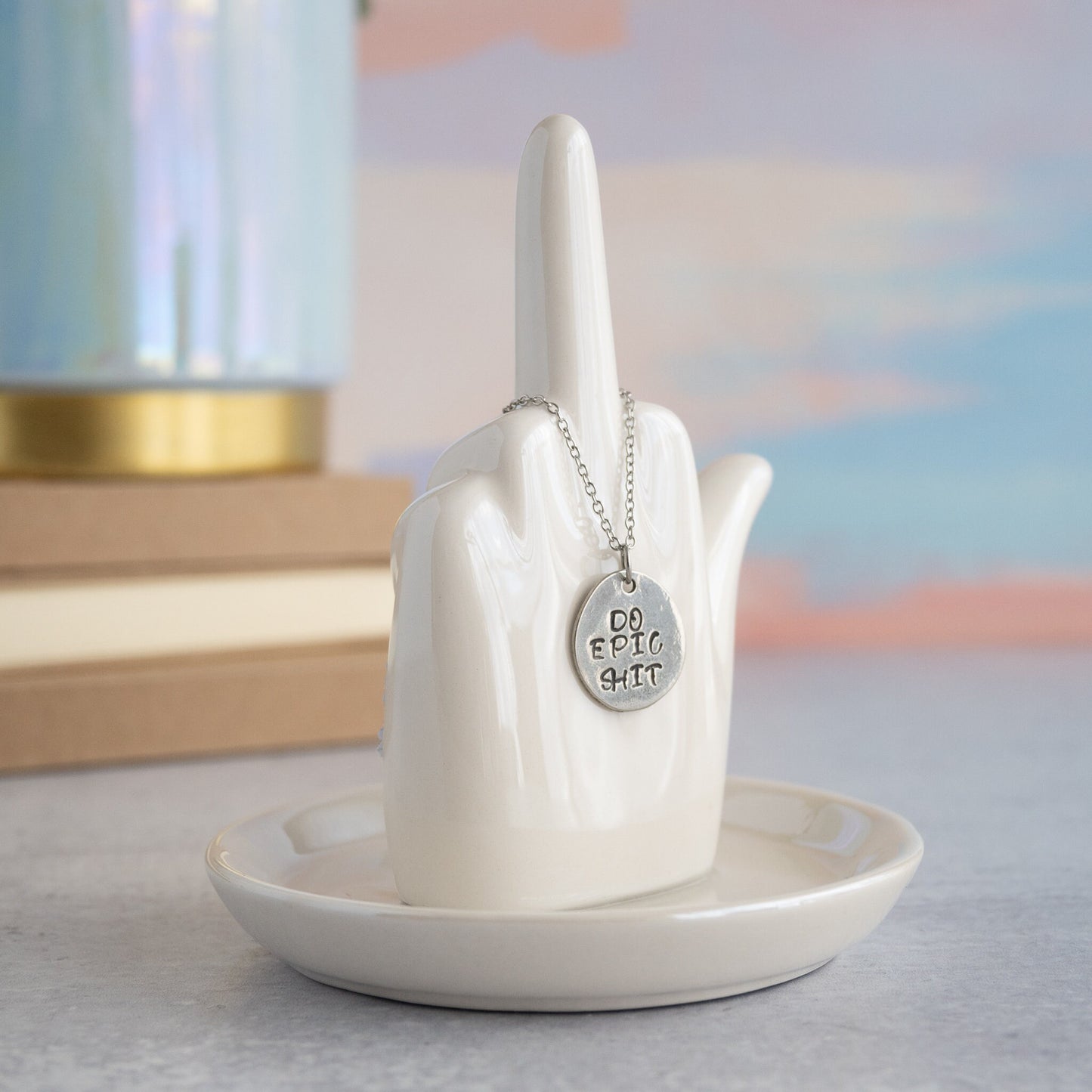 Do Epic Shit Necklace, Inspirational Necklace, Coworker Leaving Gift for Women, Funny Gifts for Best Friends, Minimalist Jewelry for Women