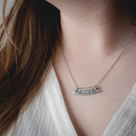 Hand Stamped Knife Necklace