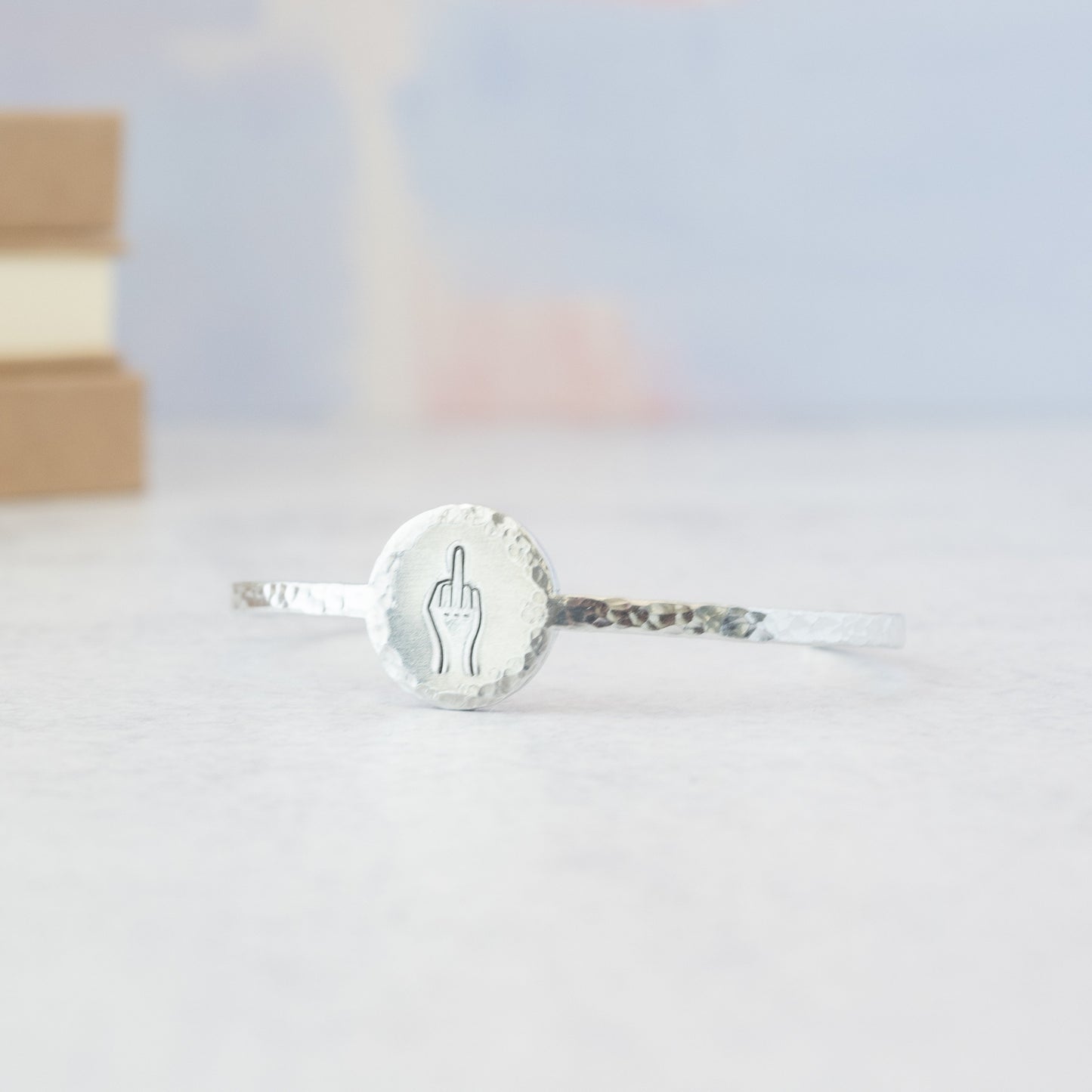 Middle Finger Bracelet, Swear Word Jewelry, Curse Word Jewelry, Funny Gifts for Best Friends, Coworker Leaving Gift for Women, Minimalist