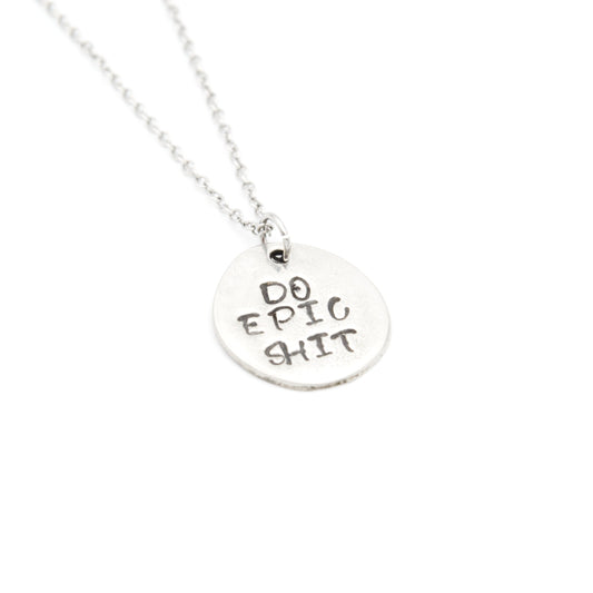 Do Epic Shit Necklace, Inspirational Necklace, Coworker Leaving Gift for Women, Funny Gifts for Best Friends, Minimalist Jewelry for Women