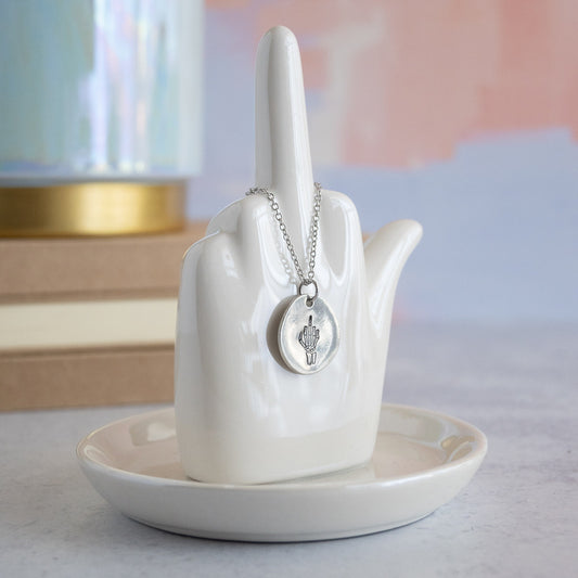 Skeleton Middle Finger Necklace