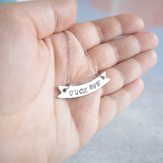 Fuck Off Bar Necklace